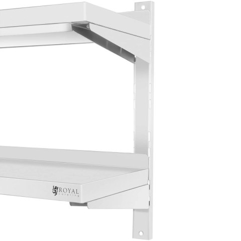 Półka ścienna wisząca gastronomiczna podwójna z regulacją STAL 60 x 40 cm Royal Catering Półka ścienna wisząca gastronomiczna podwójna z regulacją STAL 60 x 40 cm Royal Catering