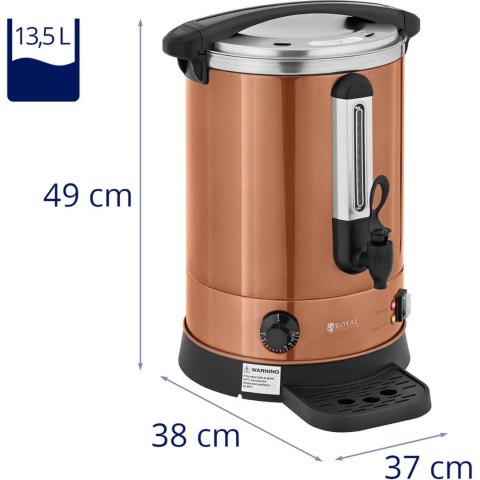 Warnik podgrzewacz do wody z podwójnymi ściankami i ociekaczem 13.5 L 2500 W pomarańczowy Royal Catering Warnik podgrzewacz do wody z podwójnymi ściankami i ociekaczem 13.5 L 2500 W pomarańczowy Royal Catering