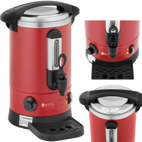 Warnik podgrzewacz do wody z podwójnymi ściankami i ociekaczem 6.1 L 1500 W czerwony Royal Catering Warnik podgrzewacz do wody z podwójnymi ściankami i ociekaczem 6.1 L 1500 W czerwony Royal Catering