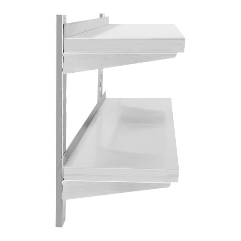 Półka ścienna stalowa wisząca podwójna z regulacją 140cm Royal Catering Półka ścienna stalowa wisząca podwójna z regulacją 140cm Royal Catering