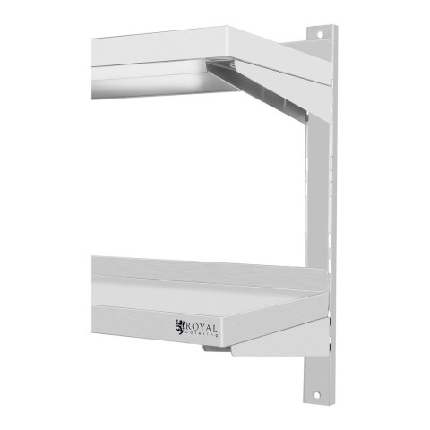 Półka ścienna stalowa wisząca podwójna z regulacją 140cm Royal Catering Półka ścienna stalowa wisząca podwójna z regulacją 140cm Royal Catering