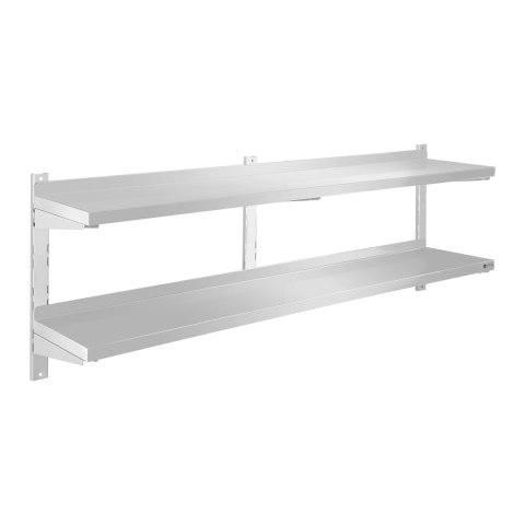 Półka ścienna stalowa wisząca podwójna z regulacją 160cm Royal Catering Półka ścienna stalowa wisząca podwójna z regulacją 160cm Royal Catering
