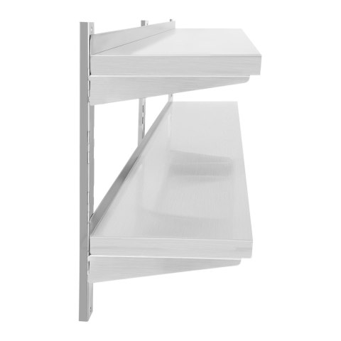 Półka ścienna stalowa wisząca podwójna z regulacją 160cm Royal Catering Półka ścienna stalowa wisząca podwójna z regulacją 160cm Royal Catering