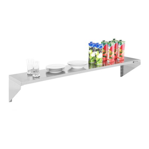 Półka ścienna wisząca stalowa nierdzewna pojedyncza 150cm Royal Catering Półka ścienna wisząca stalowa nierdzewna pojedyncza 150cm Royal Catering
