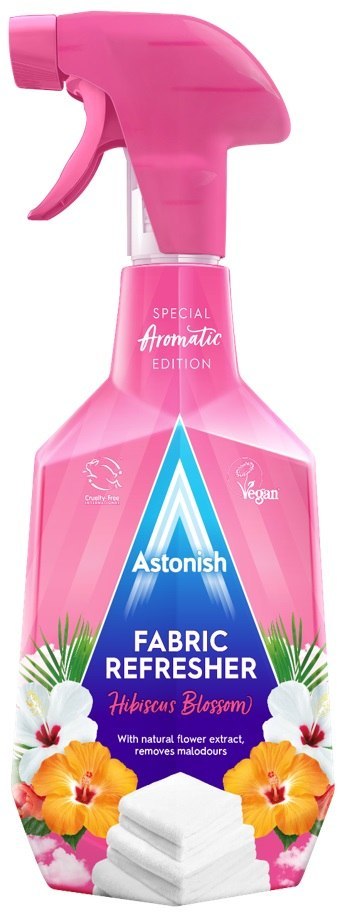 ASTONISH Płyn odświeżająco-dezodorującydo tkanin 750ml FABRIC HIBISKUS ASTONISH Płyn odświeżająco-dezodorującydo tkanin 750ml FABRIC HIBISKUS