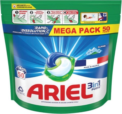 Ariel Alpine 3 in 1 Kapsułki do Prania 50 szt. Procter & Gamble Ariel Alpine 3 in 1 Kapsułki do Prania 50 szt. Procter & Gamble