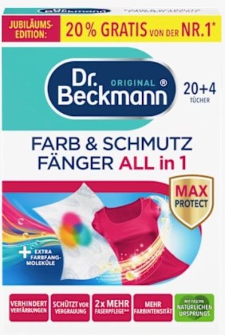 Dr.Beckmann Chusteczki Wyłapujące Kolor i Brud All in 1 24 szt. Delta pronatura GmbH
