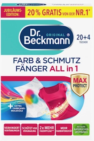 Dr.Beckmann Chusteczki Wyłapujące Kolor i Brud All in 1 24 szt. Delta pronatura GmbH