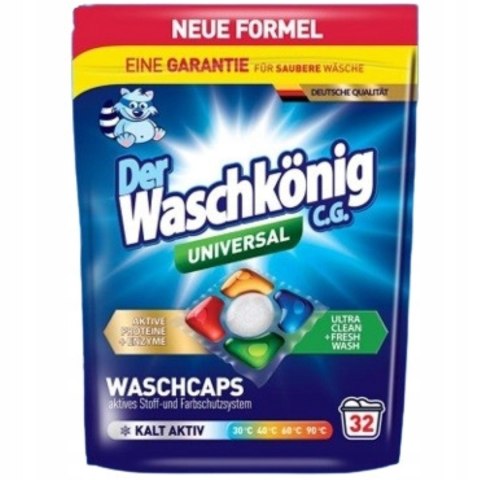 WASCHKONIG Kapsułki do prania żelowo-proszkowe 5-komorowe Universal 32sztx19g 608g WASCHKONIG Kapsułki do prania żelowo-proszkowe 5-komorowe Universal 32sztx19g 608g