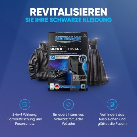 Heitmann Ultra Schwarz 2in1 Chusteczki Odnawiające Czerń 12 szt. Brauns-Heitmann GmbH & Co. KG Heitmann Ultra Schwarz 2in1 Chusteczki Odnawiające Czerń 12 szt. Brauns-Heitmann GmbH & Co. KG