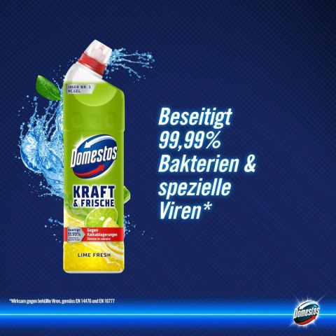 Domestos Kraft & Frische Lime Fresh WC Żel 750 ml Domestos Kraft & Frische Lime Fresh WC Żel 750 ml