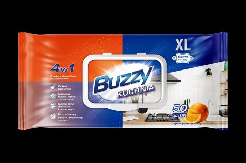 BUZZY Chusteczki nawiliżone do kuchni 50sztuk orange