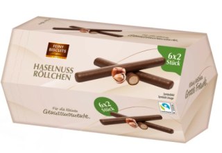 Feiny Biscuits Rurki Waflowe z Kremowym Nadzieniem Orzechowym 150 g (6x25g) GUNZ - Fine european food