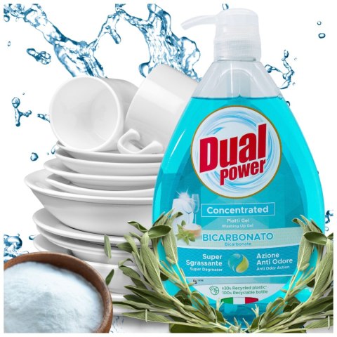 Dual Power Bicarbonato Płyn do Mycia Naczyń z Sodą Oczyszczoną 1 l Dual Power