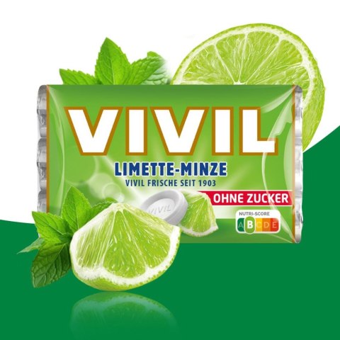 Vivil Pastylki z Limonką i Miętą bez Cukru 28 g Vivil