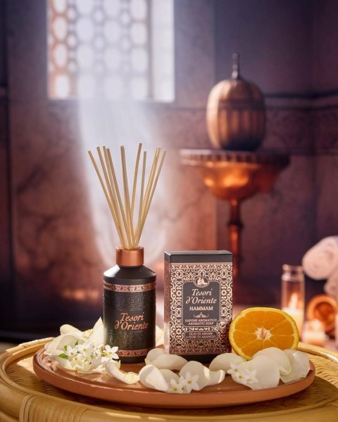 Tesori d'Oriente Hammam Dyfuzor Aromatyczny z Patyczkami 200 ml Tesori d'Oriente Hammam Dyfuzor Aromatyczny z Patyczkami 200 ml