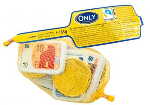Only Banknoty i Złote Monety z Czekolady Mlecznej 85 g Only Banknoty i Złote Monety z Czekolady Mlecznej 85 g