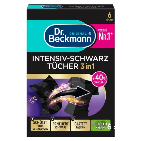 Dr. Beckmann Intensiv-Schwarz 2in1 Intensywna Czerń 6 szt. Delta pronatura GmbH Dr. Beckmann Intensiv-Schwarz 2in1 Intensywna Czerń 6 szt. Delta pronatura GmbH